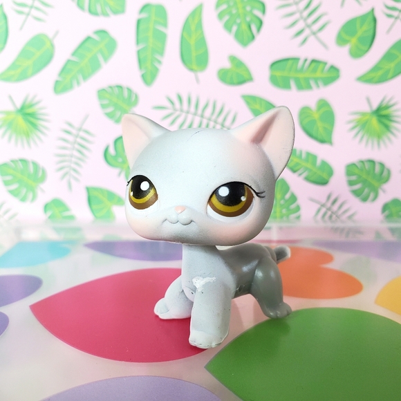 Littlest Pet Shop Shorthair Cat Original Lps #138 Gray & White Authentic - Picture 1 of 6